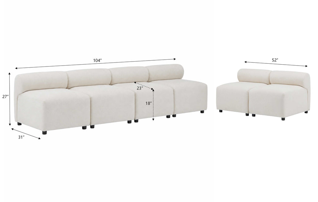 Evelyn 6-Piece Modular Free Combination Sectional Sofa