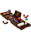 Foldable Bathtub Caddy Tray, Brown