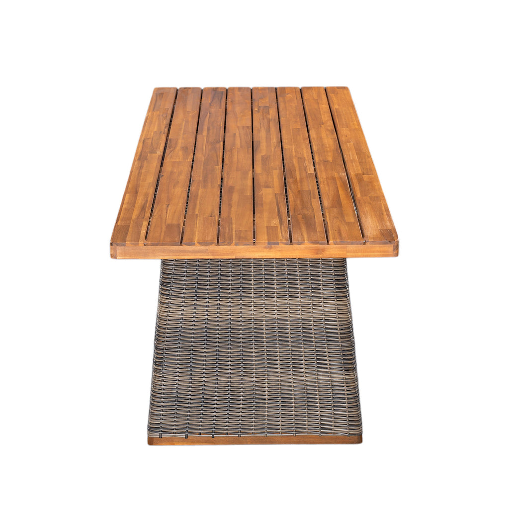 Outdoor 6 Pieces Acacia Wood Dining Set with Cushion
