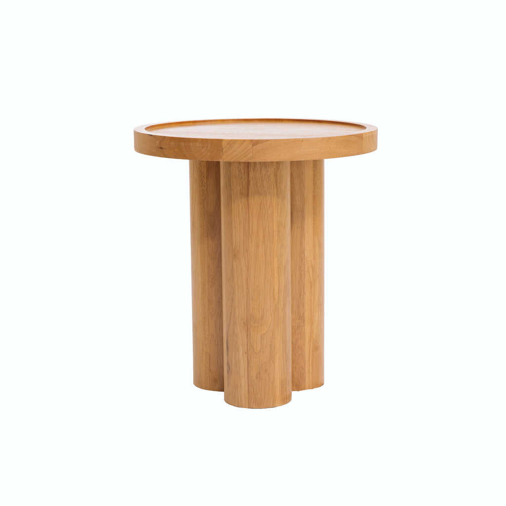 Round Solid Wood End Table