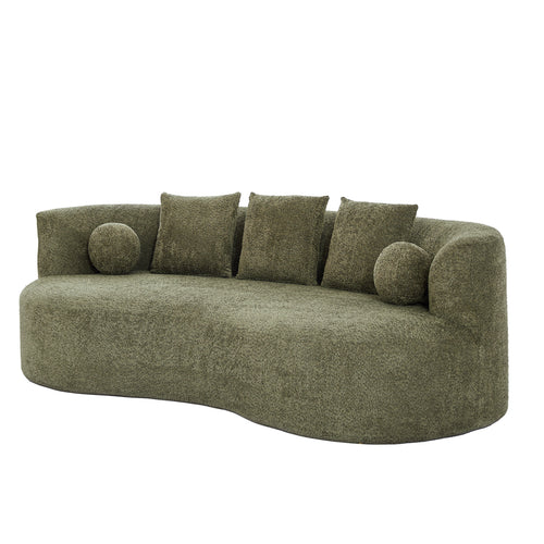 90 in. Curved Modern Boucle Sofa