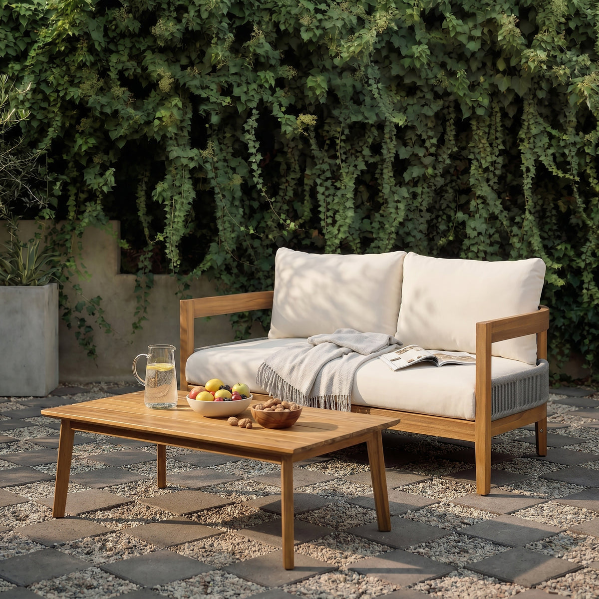 Porto Outdoor Loveseat & Table