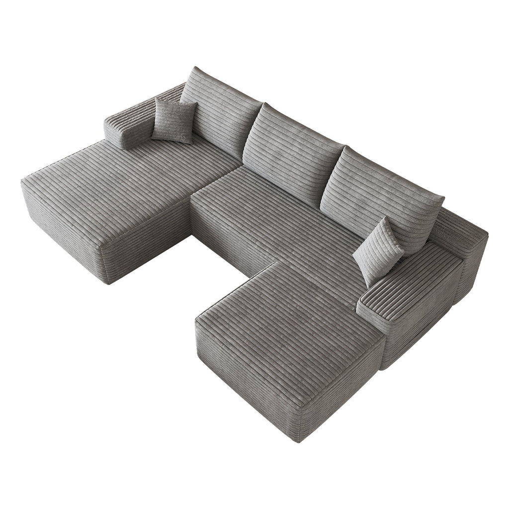 107" Cloud Sectional Sofa with Ottoman