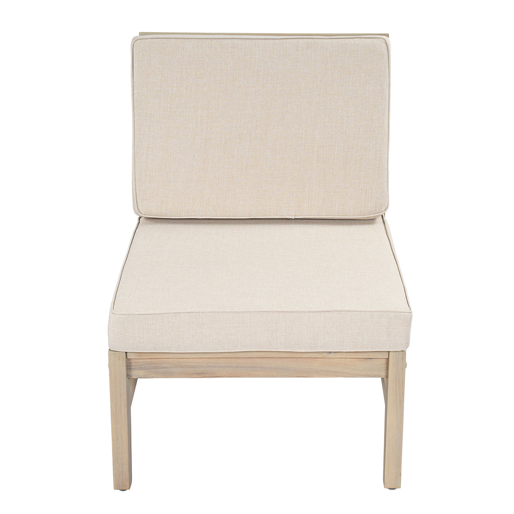 Perla Right Armless Chair - Acacia Wood