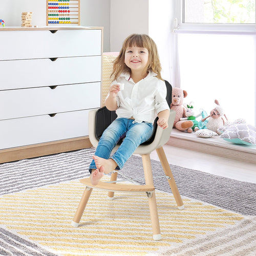 3-in-1 Convertible Wooden High Chair with Cushion