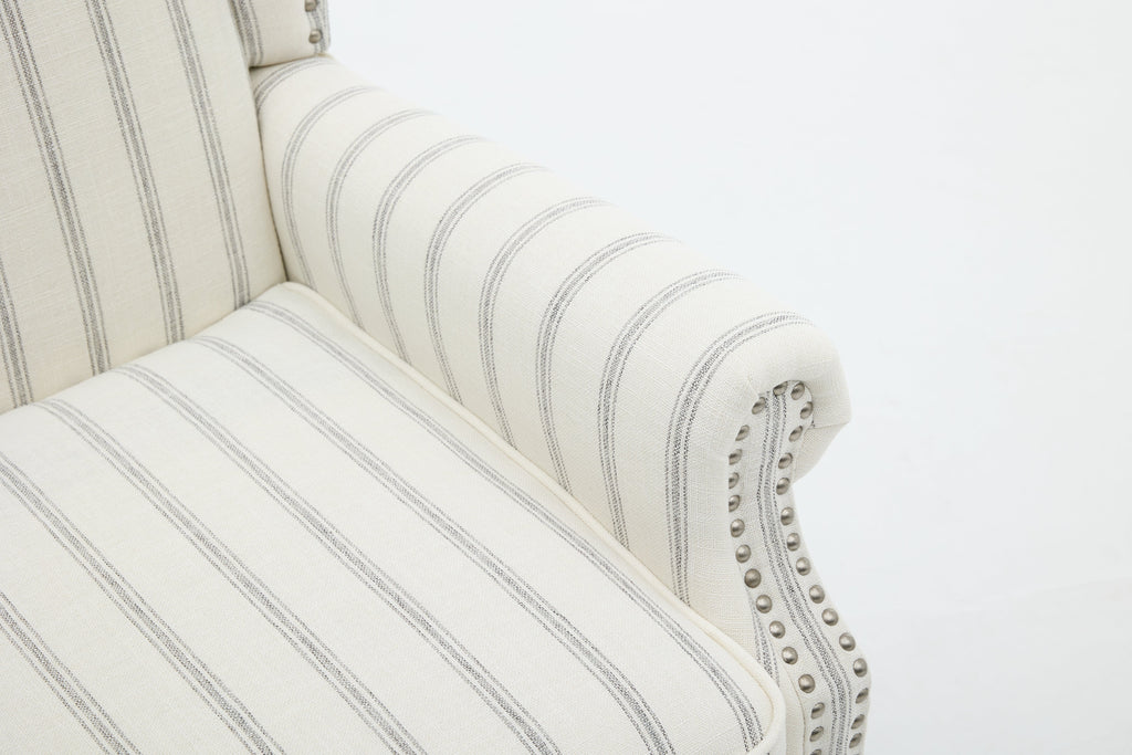 Modern Accent Chair with Retro Wood Legs