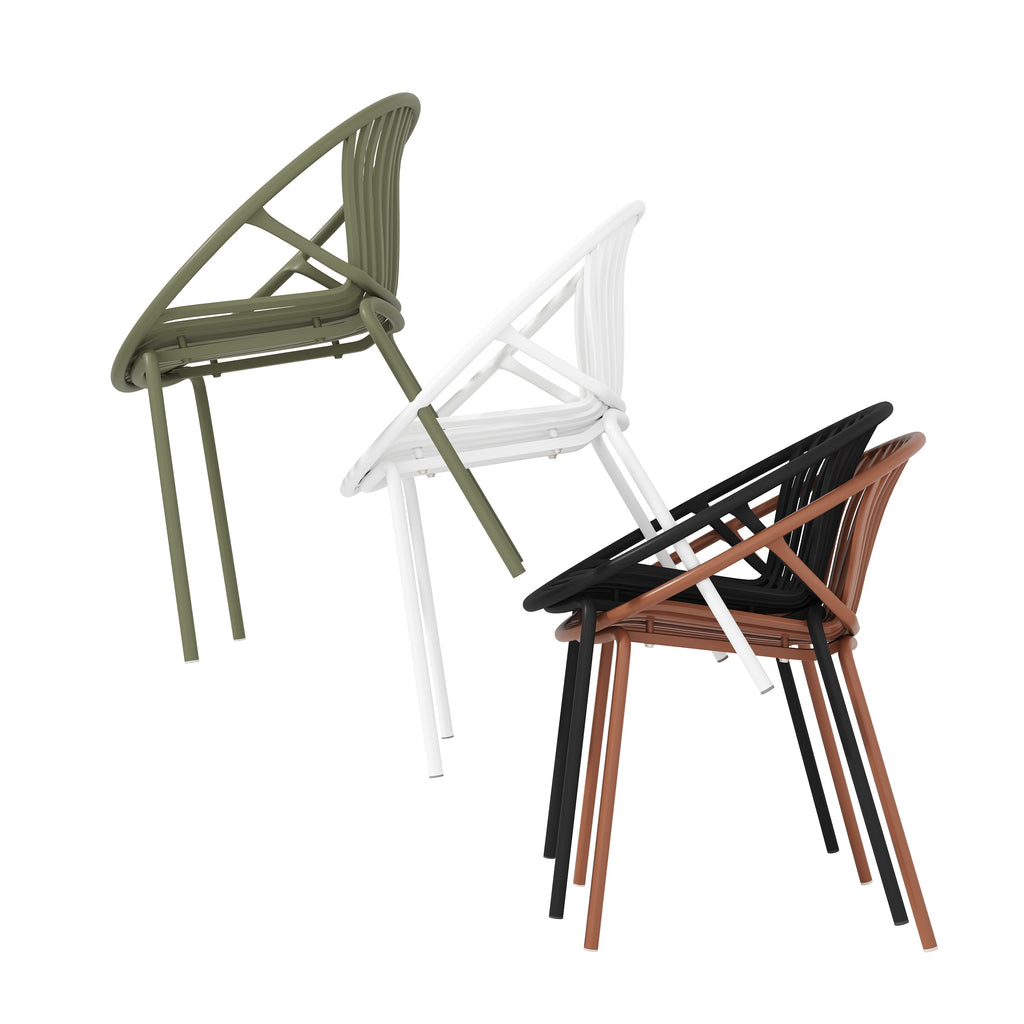 Patio Dining Chairs with Breathable Design (Set of 2)