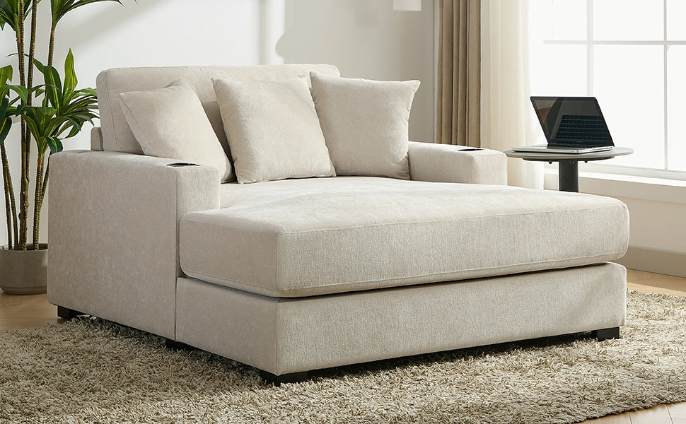 55" Oversized Chaise Lounger