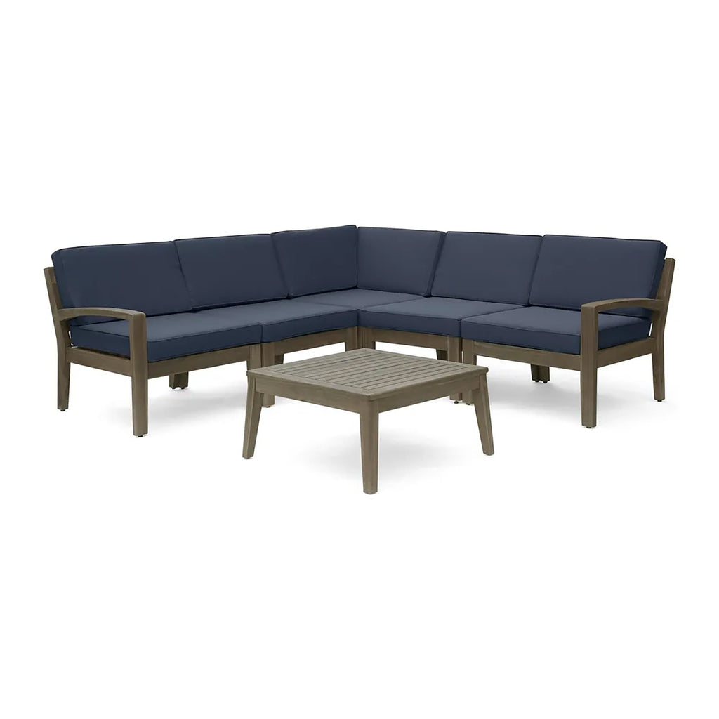 Grenada 5 Seater Acacia Wood Sectional Sofa Set