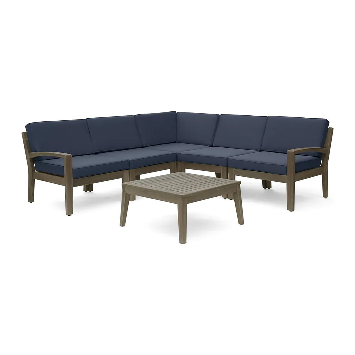 Grenada 5 Seater Acacia Wood Sectional Sofa Set