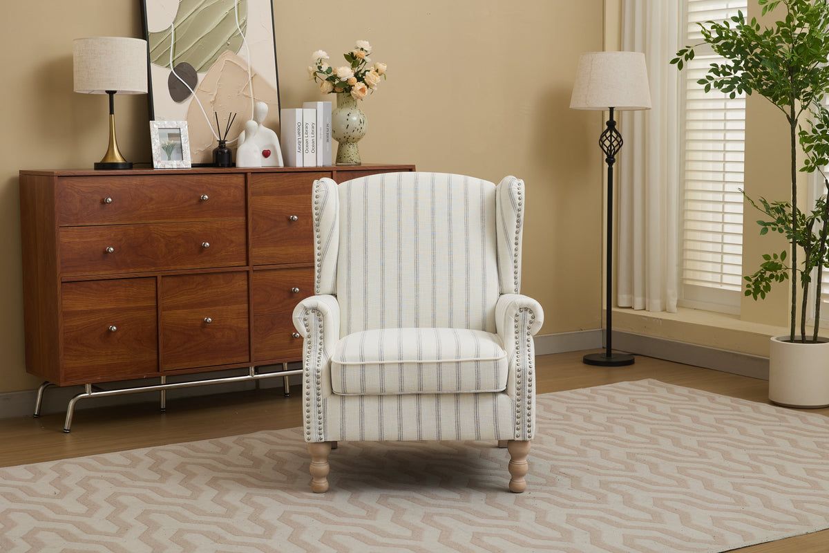 Modern Accent Chair with Retro Wood Legs