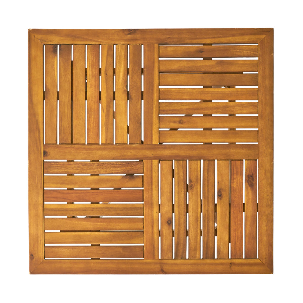 5-Piece Outdoor Dining Set, Acacia Wood Table & Wicker Back Chairs