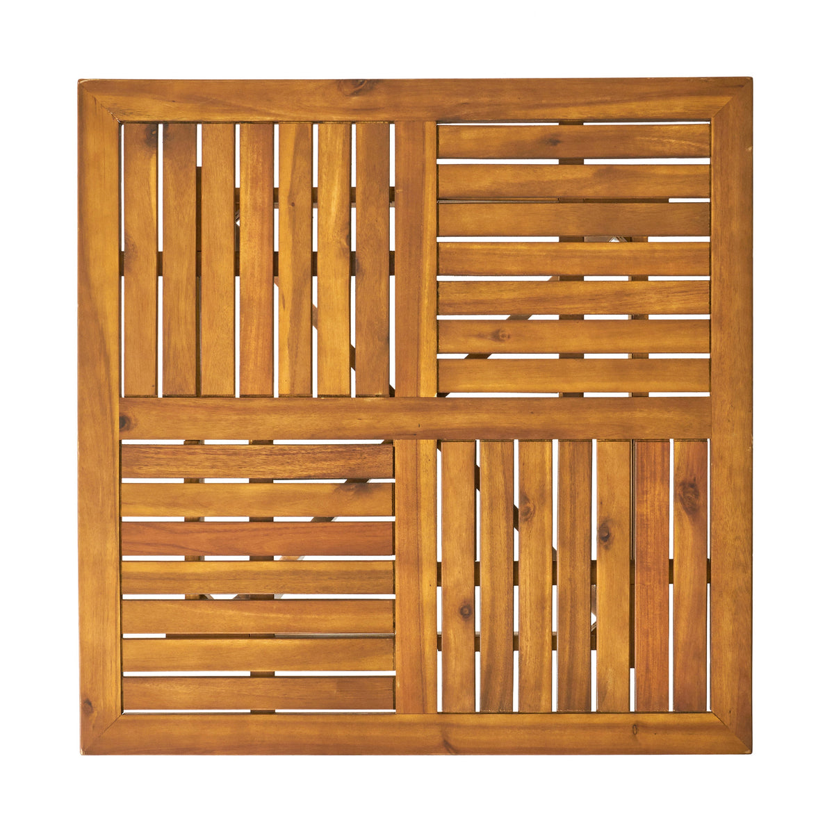 5-Piece Outdoor Dining Set, Acacia Wood Table & Wicker Back Chairs
