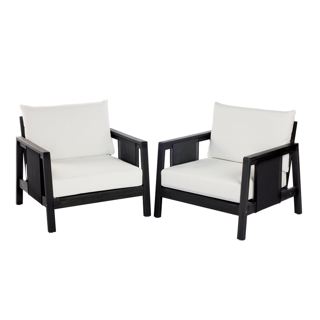 Outdoor Club Chairs (Set of 2) with Diamond-Pattern