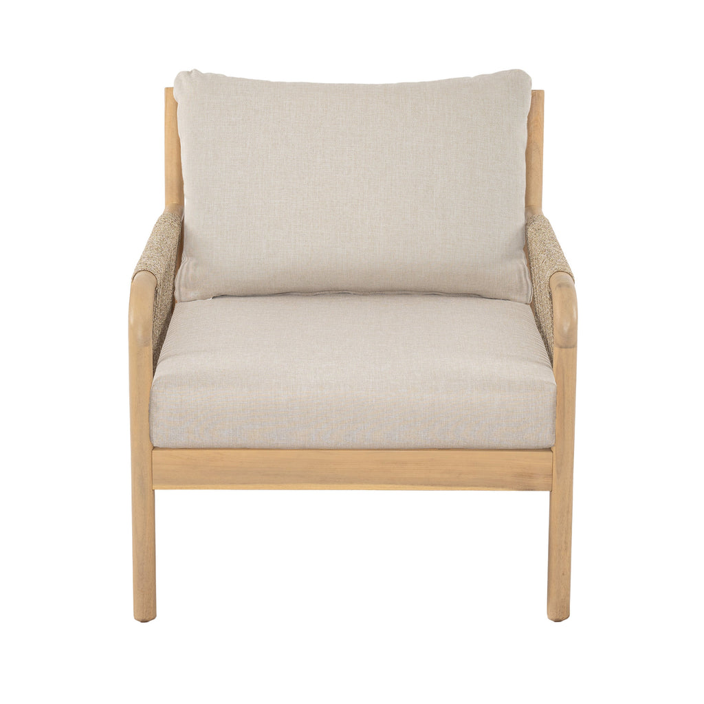 Casper Outdoor Club Chair Acacia Wood and Woven Rope