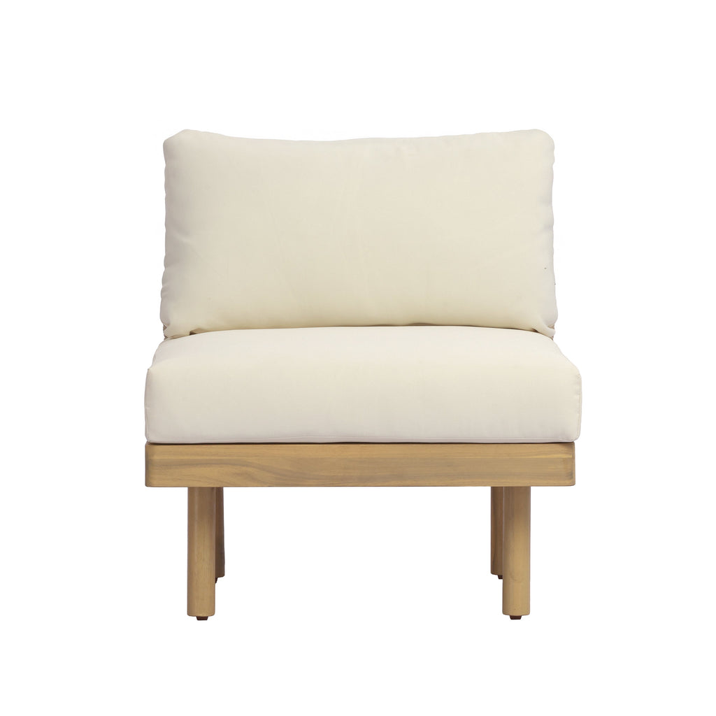 4-Piece Acacia Wood Outdoor Sofa Set with Rope Back