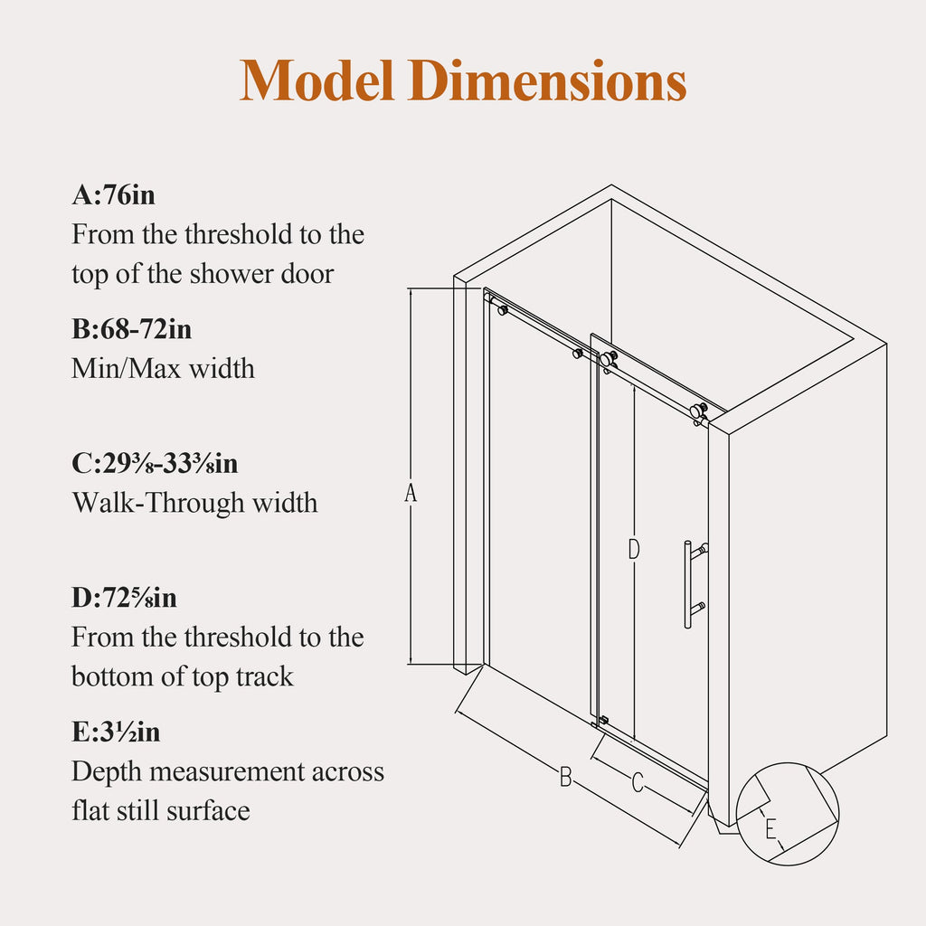 Frameless Single Sliding Shower Door