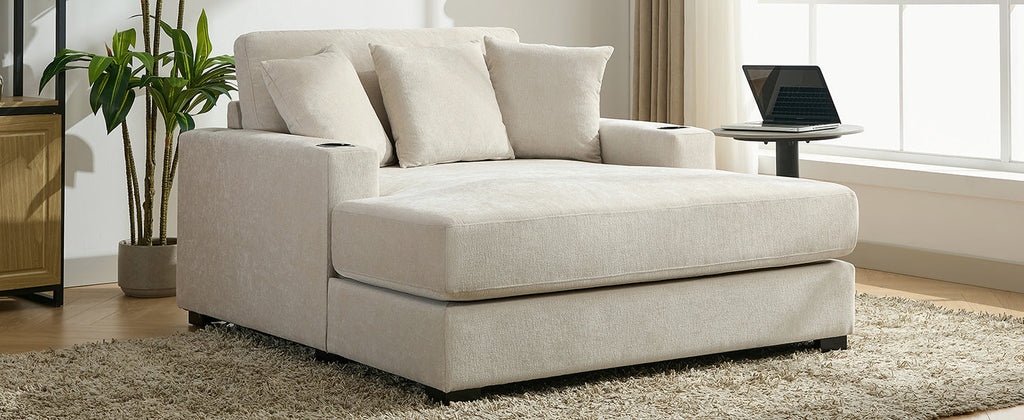 55" Oversized Chaise Lounger