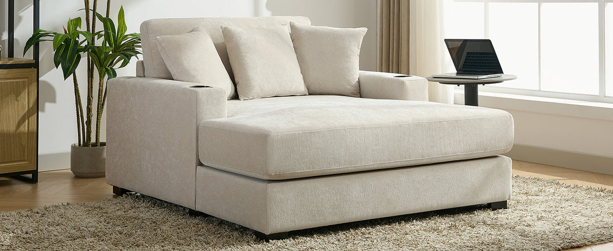 55" Oversized Chaise Lounger