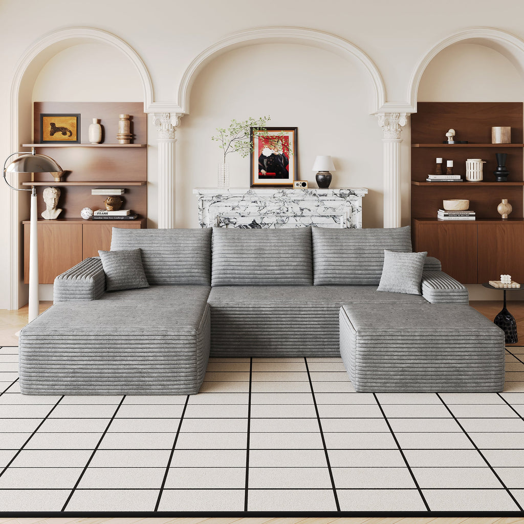 107" Cloud Sectional Sofa with Ottoman