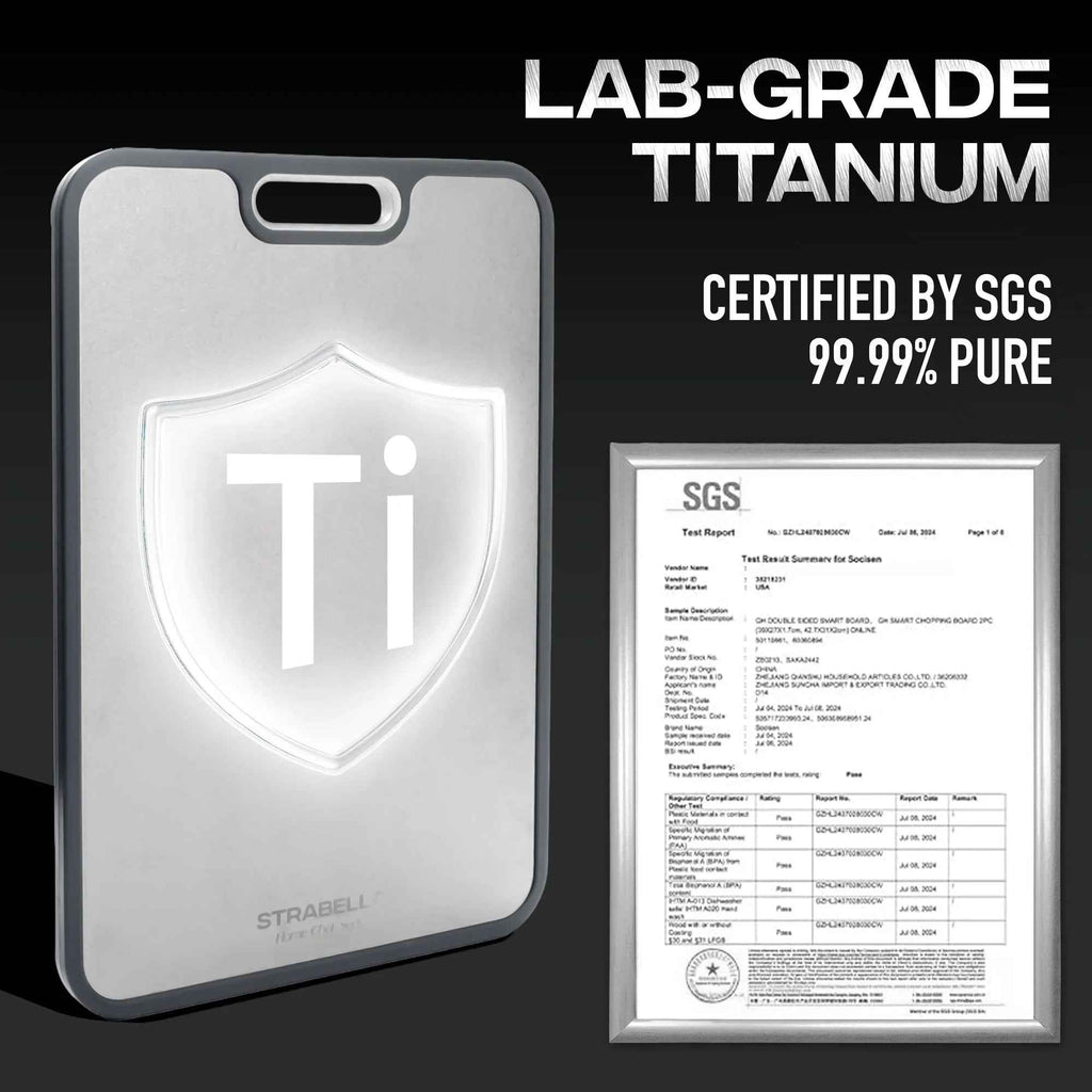 Titanium Cutting Board — Antibacterial, Scratch-Resistant
