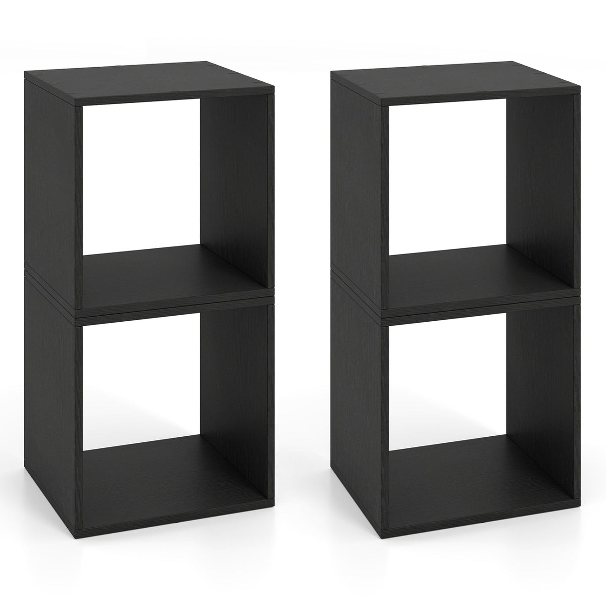 Cube Storage Organizer Set of 2 - Black Modular Bookcase