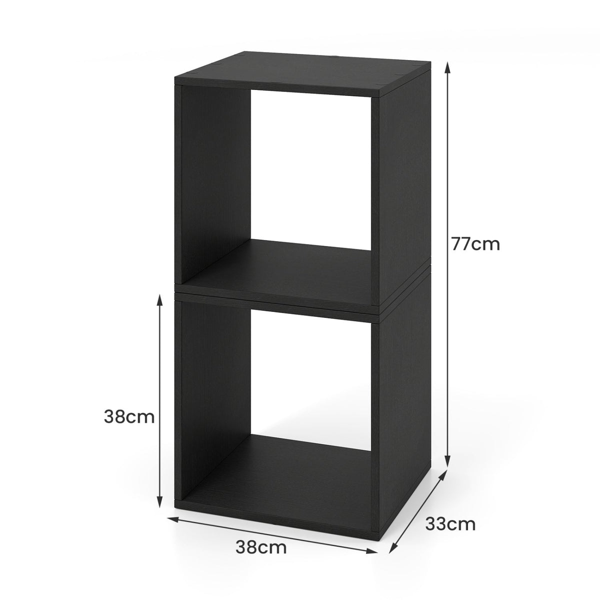 Cube Storage Organizer Set of 2 - Black Modular Bookcase