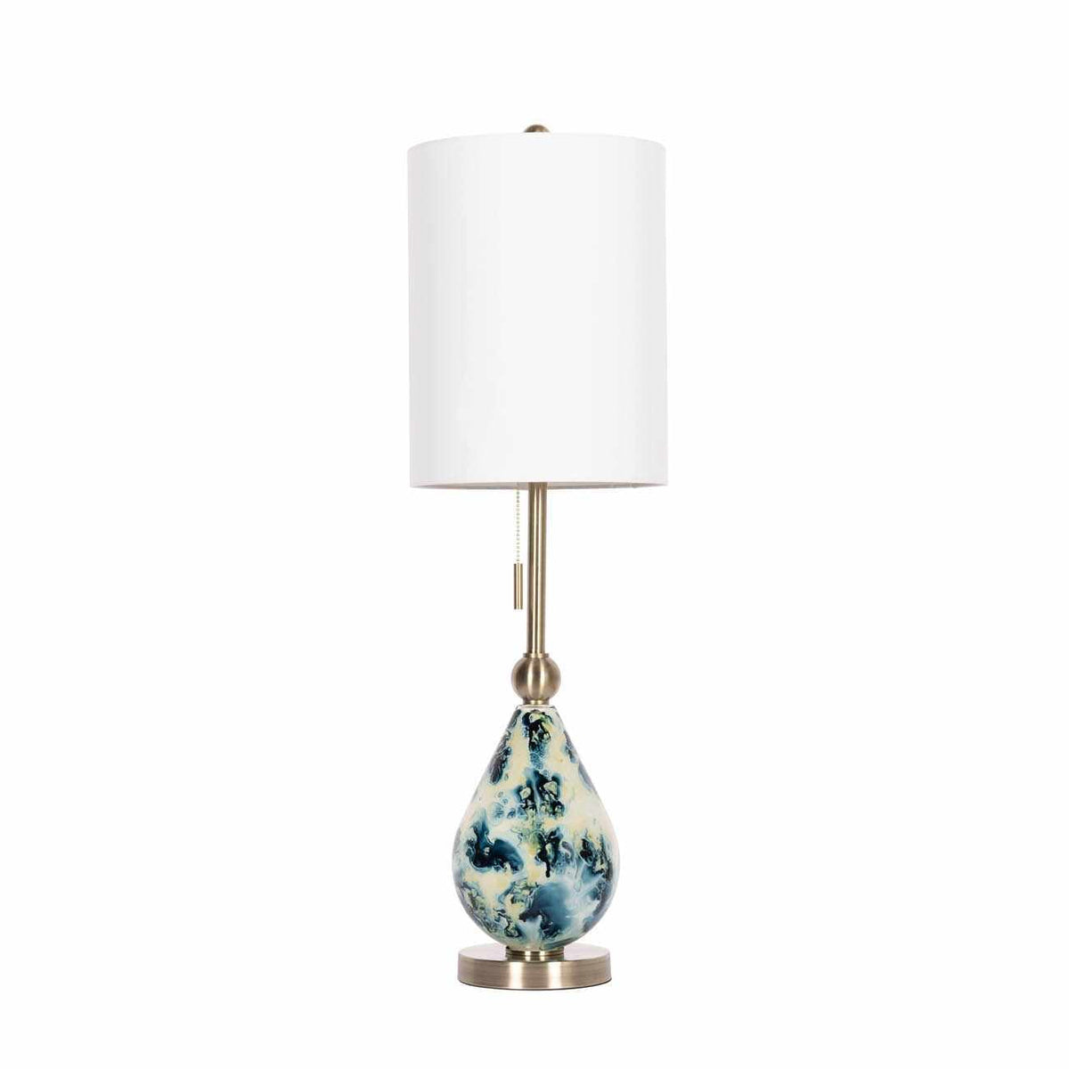 Katipunan Aqua Gold Metallic Brass Table Lamp