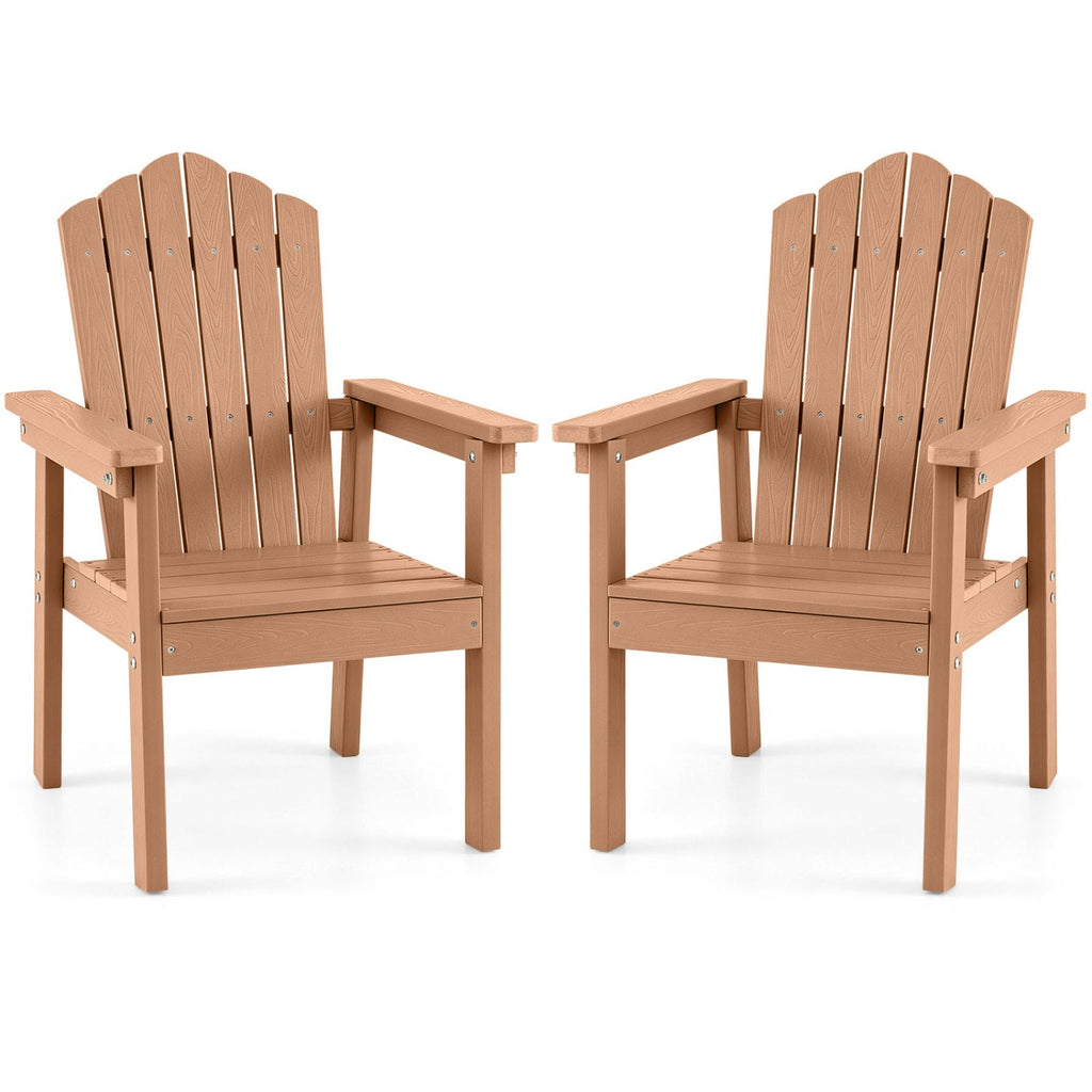 Adirondack Chairs Set of 2 with High Backrest - Brown