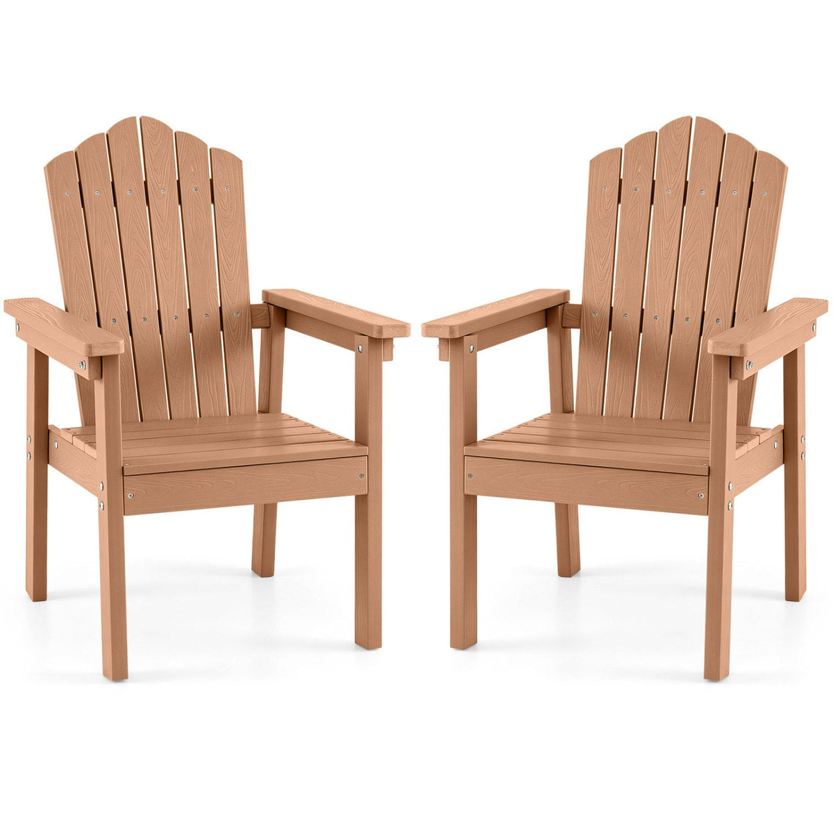 Adirondack Chairs Set of 2 with High Backrest - Brown