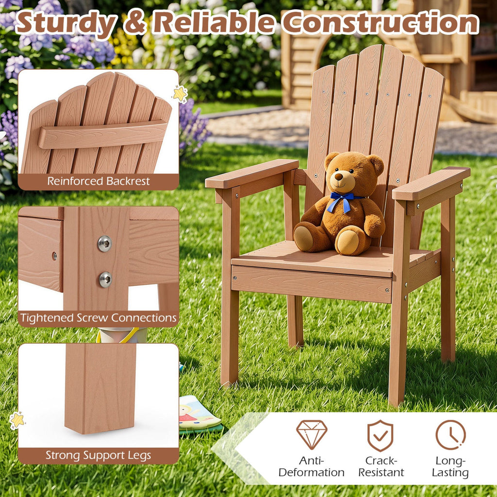 Adirondack Chairs Set of 2 with High Backrest - Brown