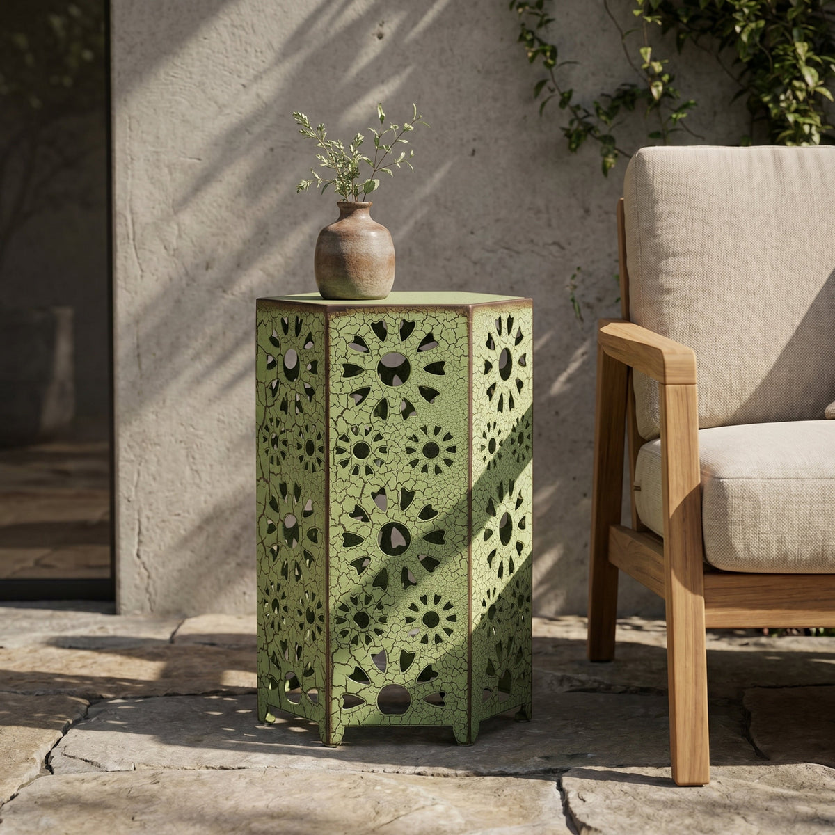 Eliana 12" Side Table, Outdoor End Table, Accent Table