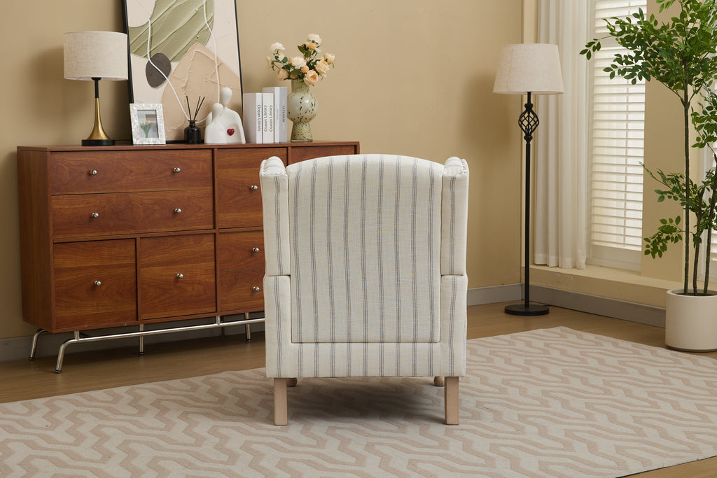 Modern Accent Chair with Retro Wood Legs