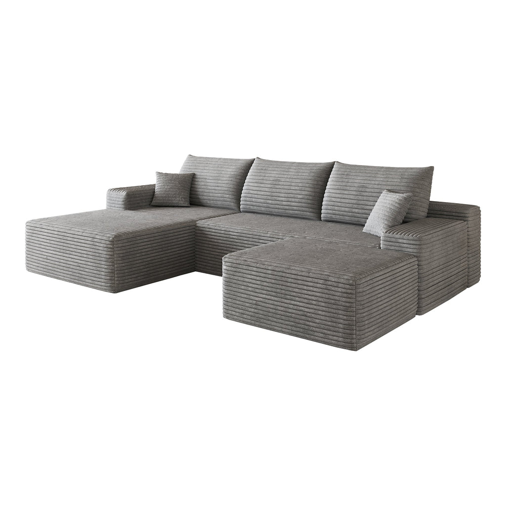 107" Cloud Sectional Sofa with Ottoman
