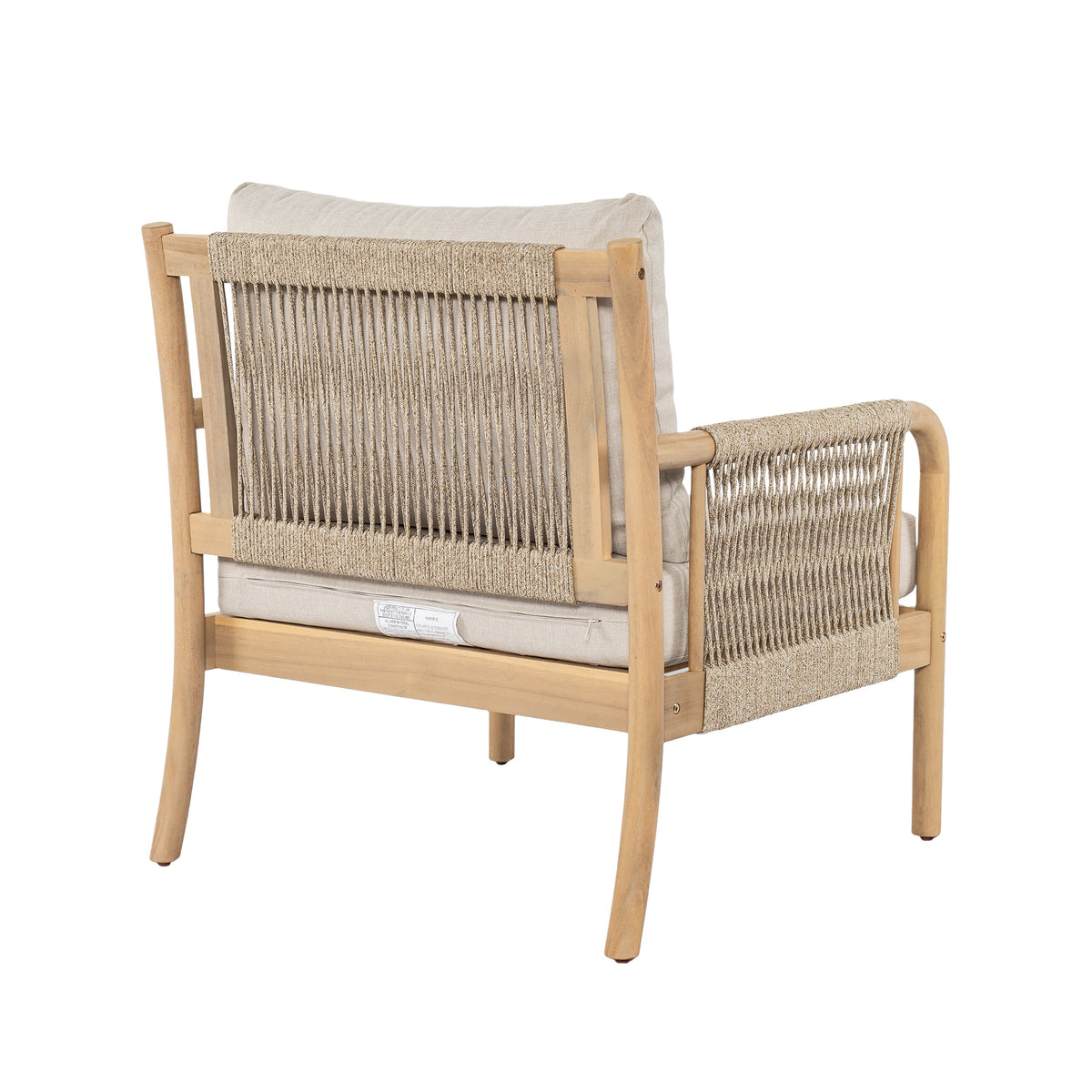 Casper Outdoor Club Chair Acacia Wood and Woven Rope