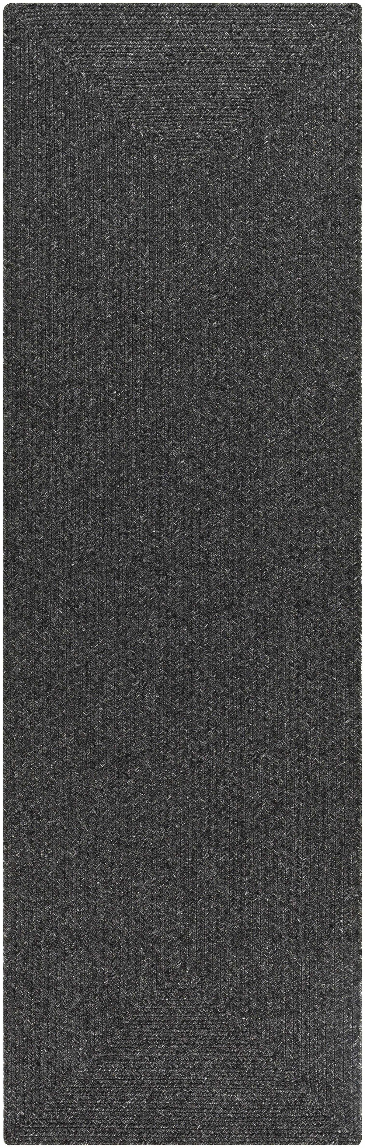 Black Braided Faux Jute Outdoor Rug