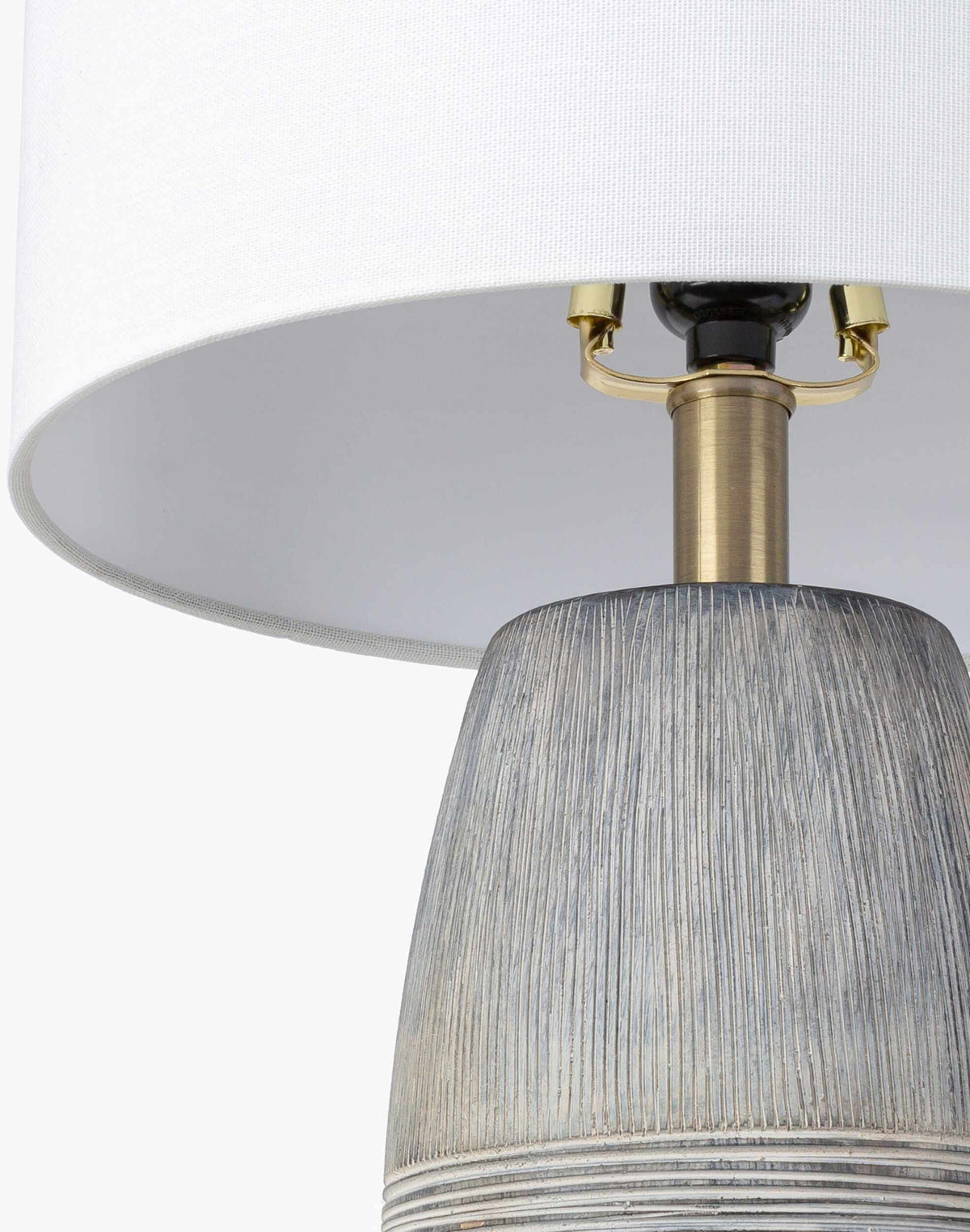 Mabayo Ribbed White Ceramic Table Lamp
